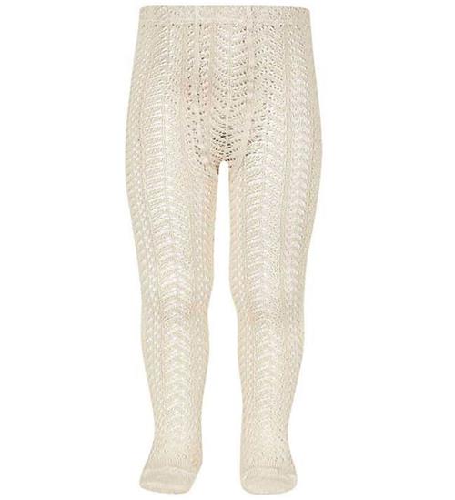 Condor Strømpebukser - Creme m. Hulmønster
