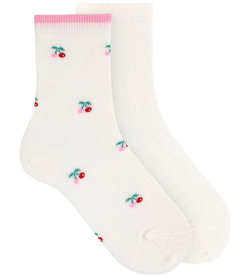 Condor Strømper - 2-pak - Creme m. Blomster