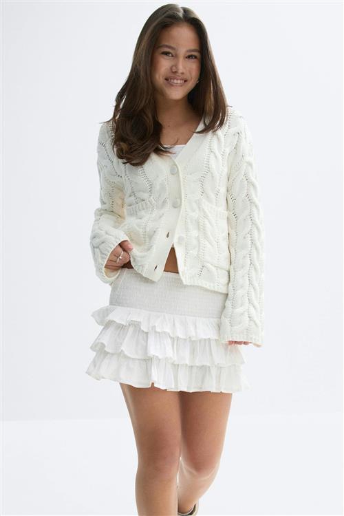 Gina Tricot - Y frill skirt - Nederdele til piger 9–14 år - Hvid - 134/140 - Pige