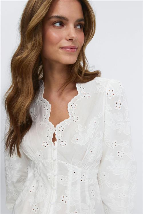 Gina Tricot - Balloon sleeve blouse - Bluser - Hvid - S - Dame