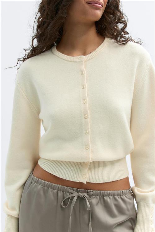 Gina Tricot - Knitted cardigan - Cardigans - Hvid - S - Dame