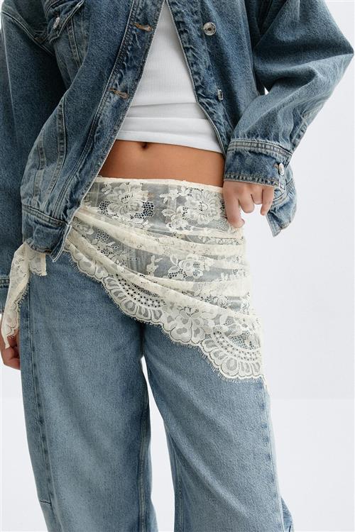 Gina Tricot - Lace hip scarf - Tørklæder og halstørklæder - Hvid - ONESIZE - Dame