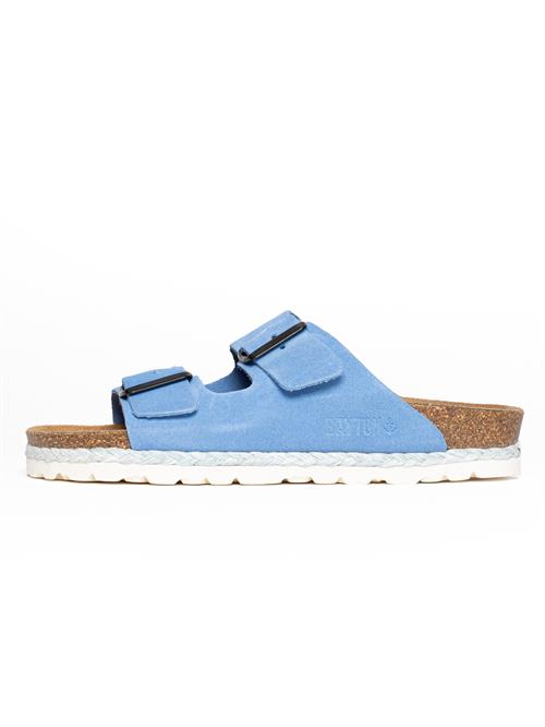 Bayton Pantoletter  lyseblå / lysebrun / hvid