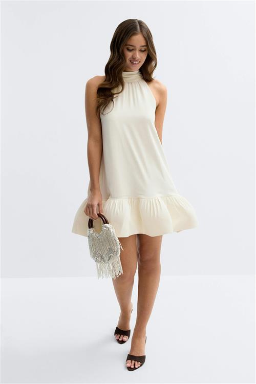 Gina Tricot - Mini frill dress - korte kjoler - Hvid - M - Dame
