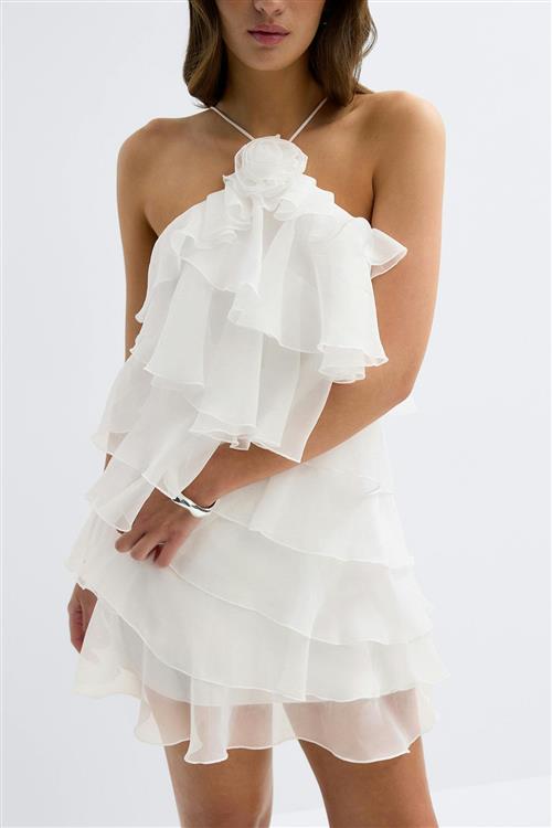 Gina Tricot - Frill mini dress - korte kjoler - Hvid - 44 - Dame