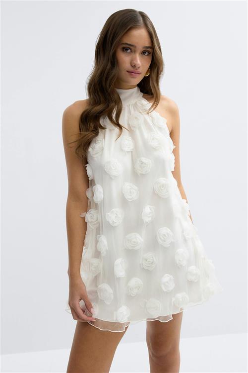 Gina Tricot - Wide halterneck mini dress - korte kjoler - Hvid - 38 - Dame