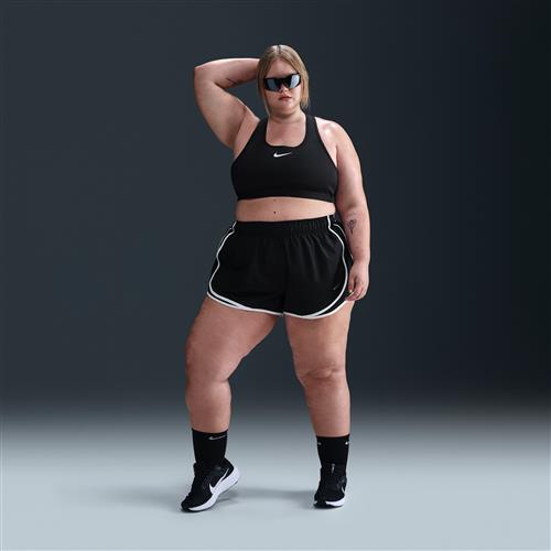 Nike Tempo Dri-FIT-løbeshorts med mellemhøj talje og indershorts (8 cm) til kvinder (plus size) - sort