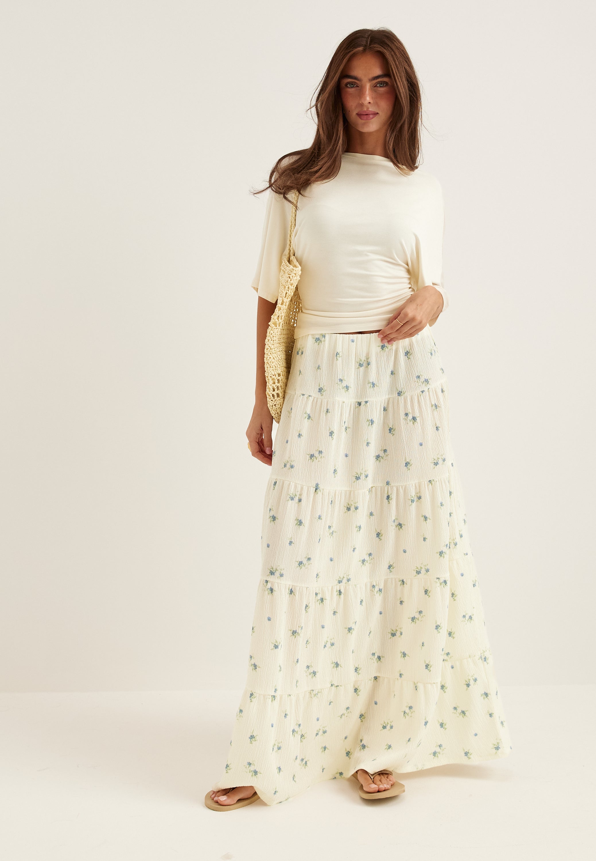 BUBBLEROOM Flounce Maxi Skirt