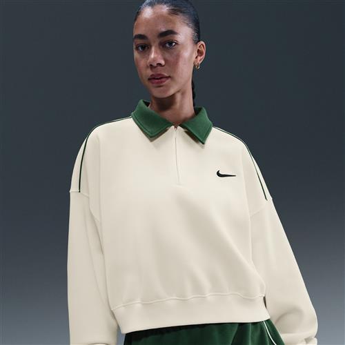 Nike -sweatshirt med 1/4 lynlås til kvinder - hvid