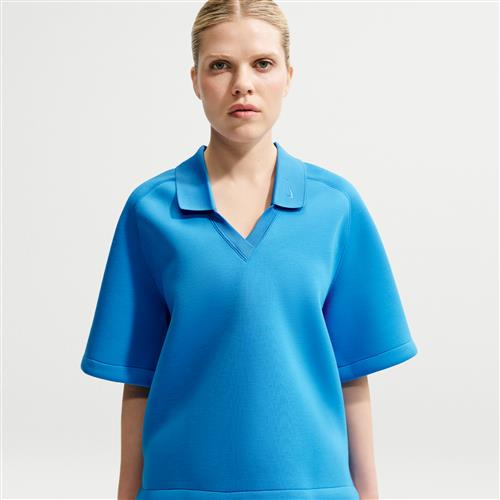 Løs Nike Pregame Fleece-polo til kvinder - blå