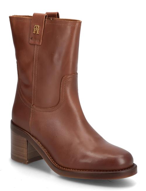 Tommy Hilfiger | Riding Lthr Mid Boot Block Heel | 36