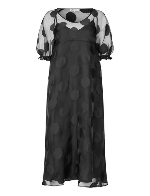 STINE GOYA | Dotted Organza, Puff Sleeve Long Dress | XS