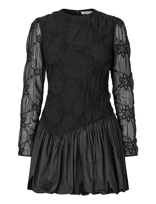 STINE GOYA | Smocked Cotton Mix, Balloon Long Sleeve Short Dress | L