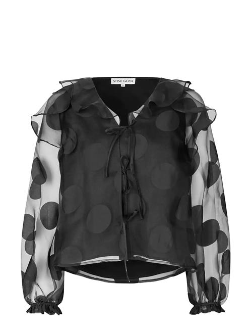 STINE GOYA | Dotted Organza, Multi Ruffle Raglan Top | XL