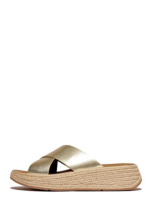 FitFlop | F-Mode Espadrille Leather Flatform Cross Slides | 41