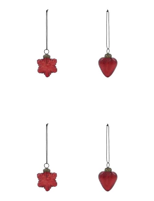 house doctor | Julepynt, Hdheart And Star, Rød | 4.5X5X6CM