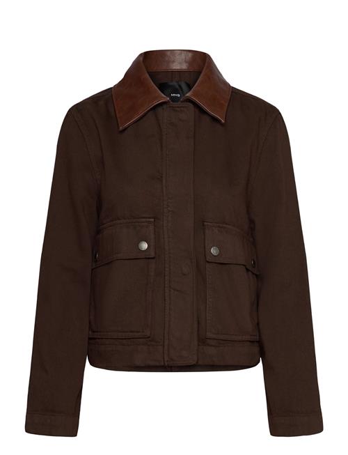 Mango | Denim Parka With Faux-Leather Collar | S