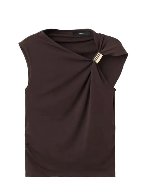 Mango | Top With Asymmetrical Neckline And Metallic Detail | M