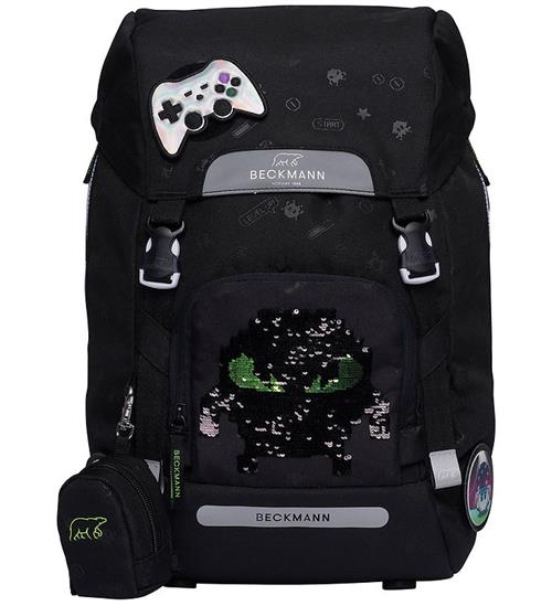 Beckmann Skoletaske - Classic - Maxi - Pixel/ Sort