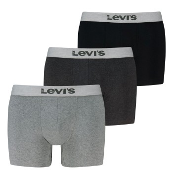 Levis 3P Logo Boxer Briefs Grå/Sort bomuld Large Herre