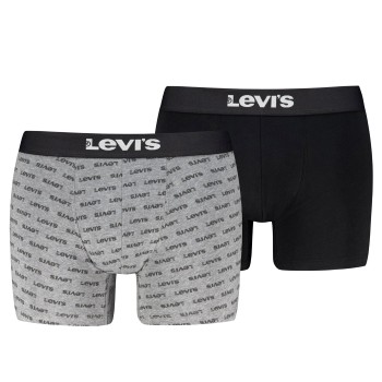 Levis 2P Men Logo Boxer Briefs Grå/Sort bomuld X-Large Herre