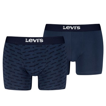Levis 2P Men Logo Boxer Briefs Marineblå bomuld Large Herre