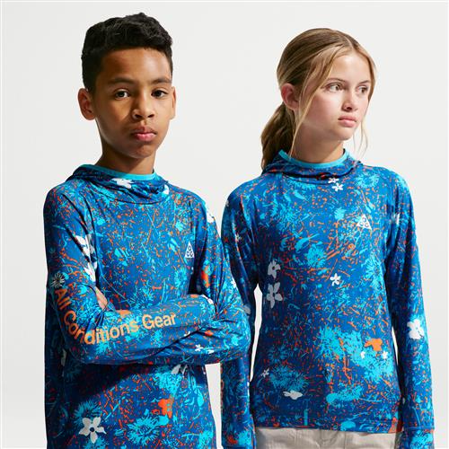 Langærmet Nike ACG UV Protection-overdel til større børn - blå