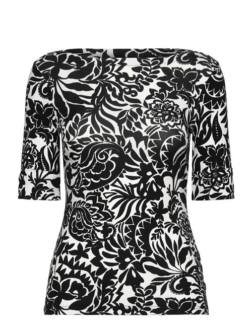 Lauren Ralph Lauren | Floral Stretch Cotton Boatneck Tee | S