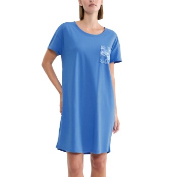 Triumph Nightdress Short Sleeve Blå bomuld 36 Dame