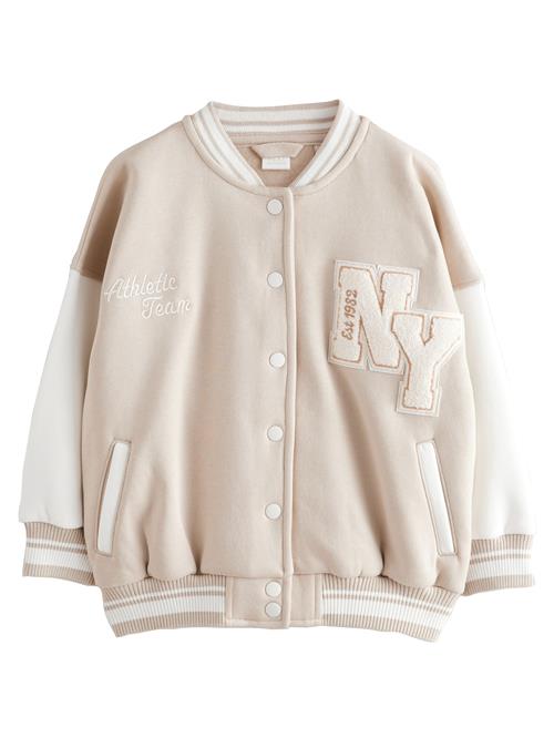 Next Overgangsjakke 'Bestickte Varsity'  beige / hvid