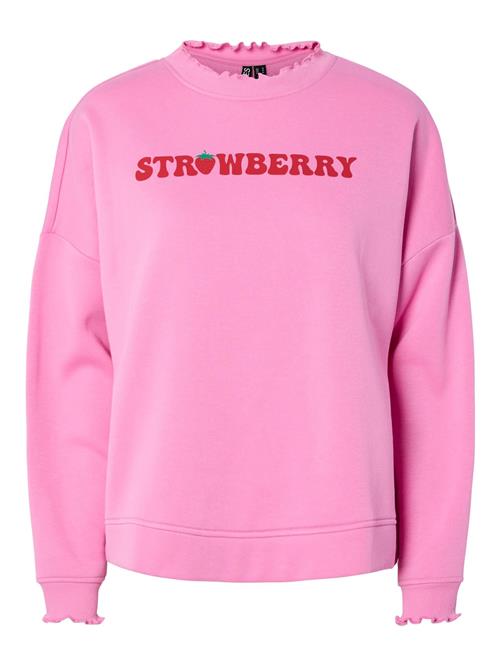 PIECES Sweatshirt 'PCMaliah'  smaragd / lys pink / rubinrød