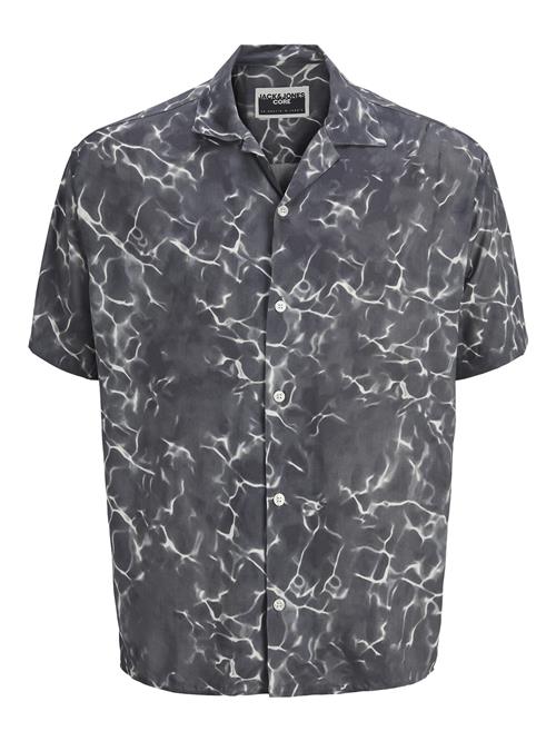 JACK & JONES Skjorte 'JCOInfinity'  sort / hvid