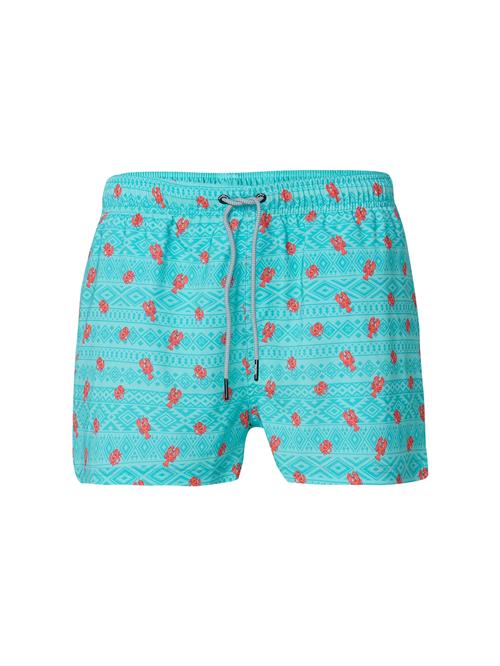 KOROSHI Badeshorts  turkis / himmelblå / rød / rubinrød