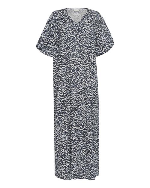 Kaffe Kjole 'Aruffalo'  natblå / hvid