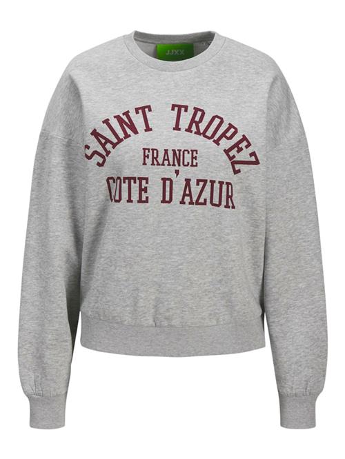 JJXX Sweatshirt 'JXMERLE'  lysegrå / burgunder