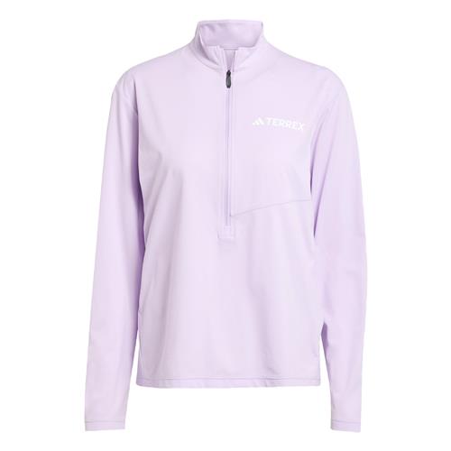ADIDAS TERREX Funktionsbluse 'Multi Climacool 1/2 Zip Long Sleeve'  lilla / offwhite