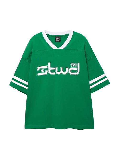 Pull&Bear Bluser & t-shirts 'STWD'  græsgrøn / hvid