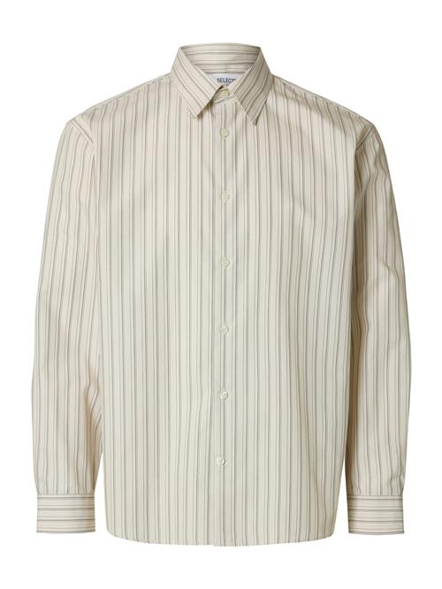 SELECTED Skjorte 'SLHBen'  ecru / sort / hvid