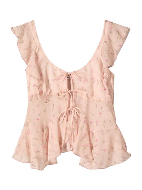 Bershka Bluse  oliven / pink / pudder