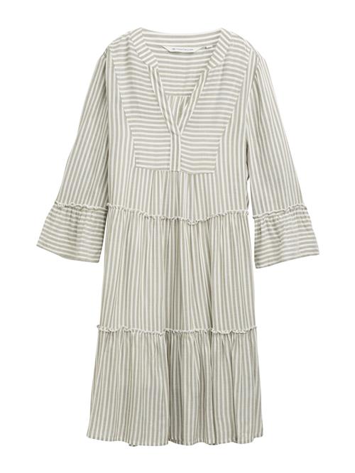 TOM TAILOR Kjole  khaki / hvid