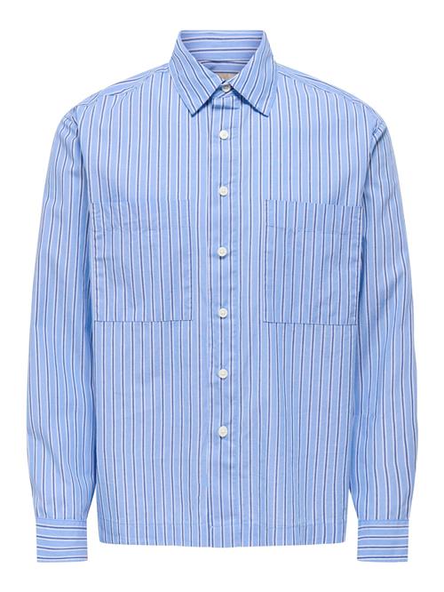 Only & Sons Skjorte 'ONSGREEL'  lyseblå / mørkeblå / hvid