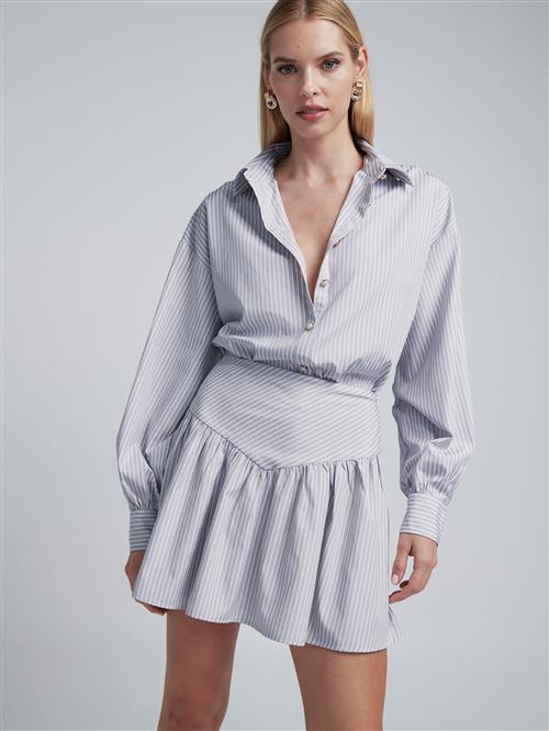 BWLDR Bluse 'Kate'  lysegrå / hvid