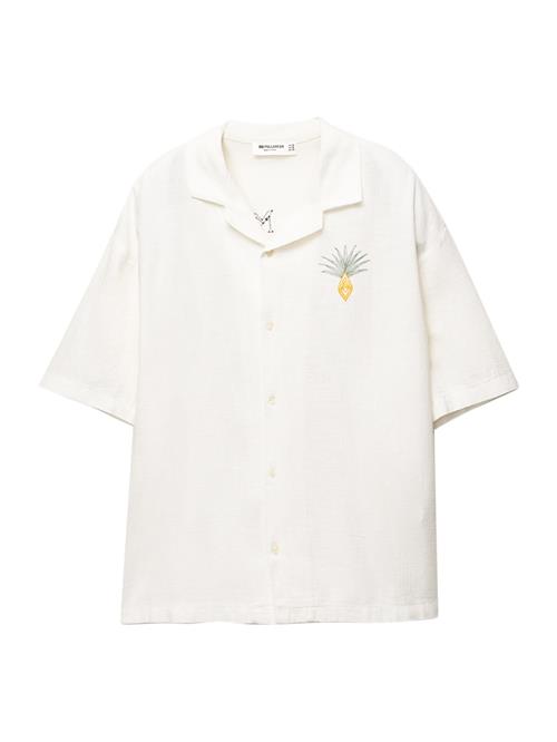 Pull&Bear Skjorte 'SANTA MONICA'  gul / lys rød / sort / hvid