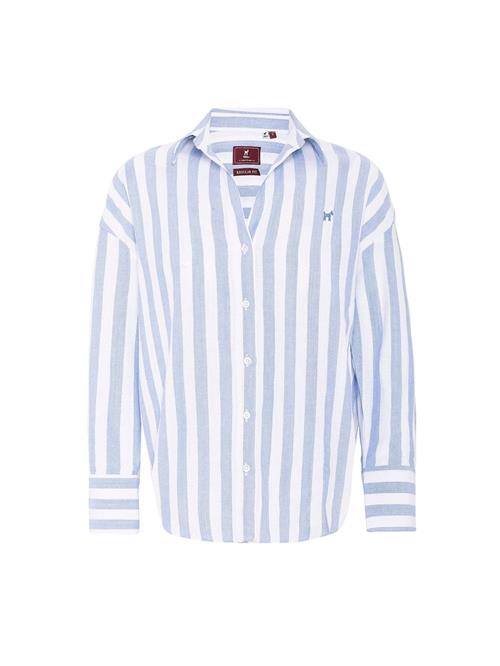 Williot Bluse  blå / hvid