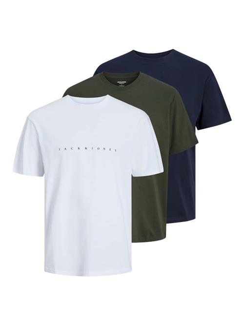 JACK & JONES Bluser & t-shirts 'JJESTAR'  navy / gran / sort / hvid