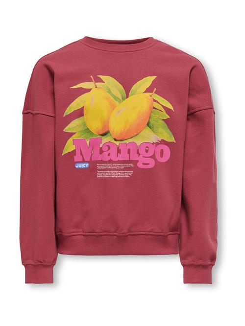 ONLY GIRLS Sweatshirt 'KOGPhilea'  citron / vinrød / rødviolet / hvid