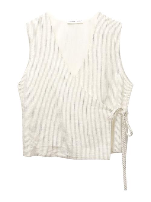 Pull&Bear Bluse  ecru / sort