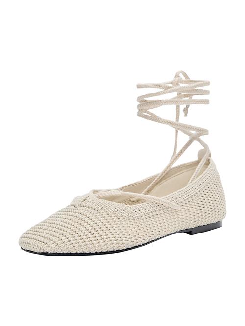 Pull&Bear Ballerinasko med rem  ecru