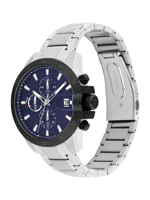 TOMMY HILFIGER Analogt ur 'JAMESON'  navy / sort / sølv / hvid