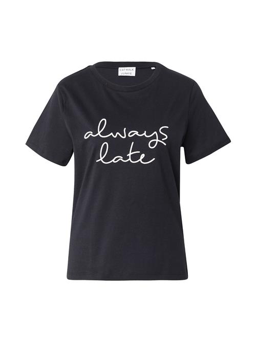 CATWALK JUNKIE Shirts 'Always Late'  sort / hvid